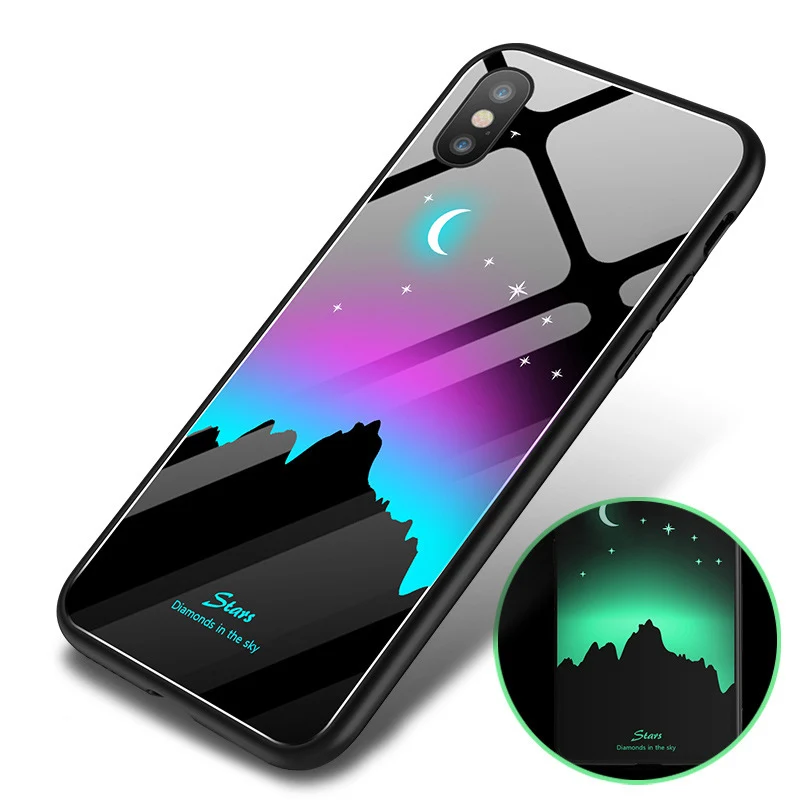 New Mobile Phone Case For iPhone 6 7 8 Plus X XS MAX Luxury TPU Protect Shell Cute Luminous Glass Cases SMSNXY | Мобильные телефоны