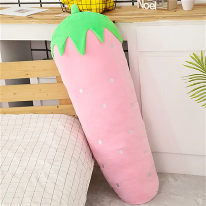 pink strawberry Симпатичные Подушка в форме фрукта кукла морковь клубника, ананас "Кукуруза" Спящая Длинная Подушка кровать кукла плюшевые игрушки куклы девушки день рожденье подруги подарок - Цвет: pink strawberry