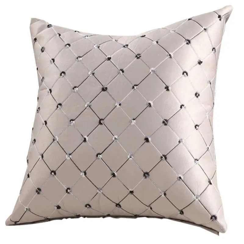 Silvery grey Роскошная простая подушка крышка сетка цветок вышивка домашние декоративные подушки крышка смешивание наволочка для Детское кресло для автомобиля - Цвет: Silvery grey
