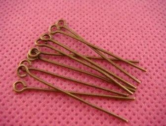 

Free Shipping Wholesale 5000pcs 26mm Bronze color 9 word needle Eye Pins/Head Pins DIY Jewelry Accessories/Findings