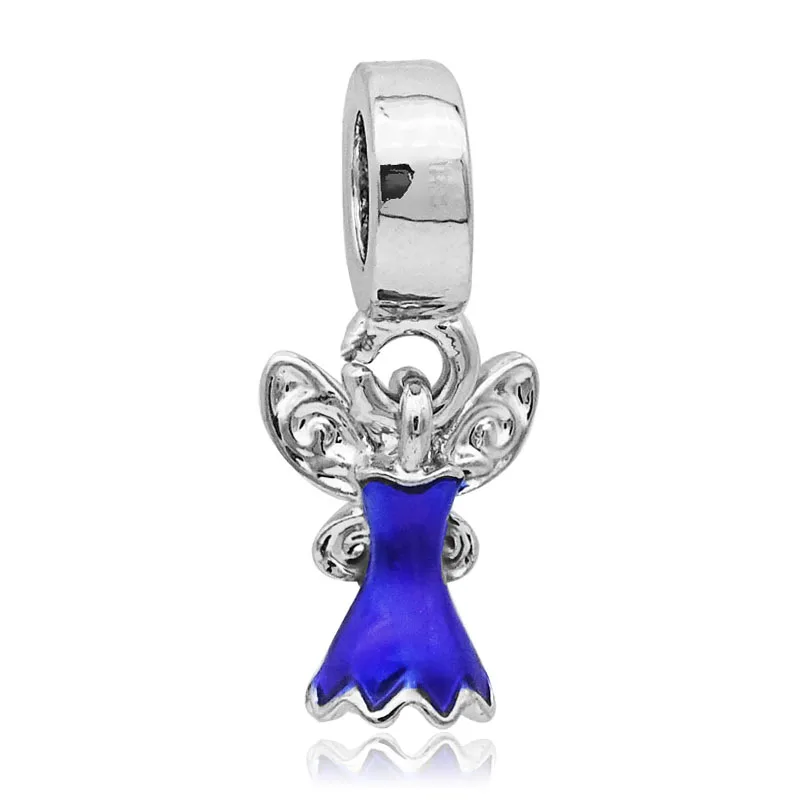 Blue Популярные изысканные европейские бусины Сделай Сам прекрасный зеленый Тинкербелл талисманы подходят к оригиналу Пандора браслеты драгоценные подарки - Цвет: Blue
