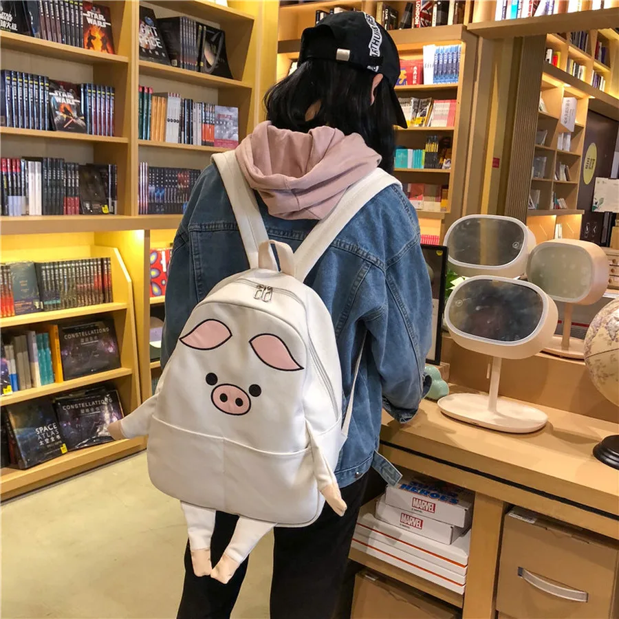 Kawaii мультфильм кошки поросенок рюкзак Junior студенческий вместительный школьный