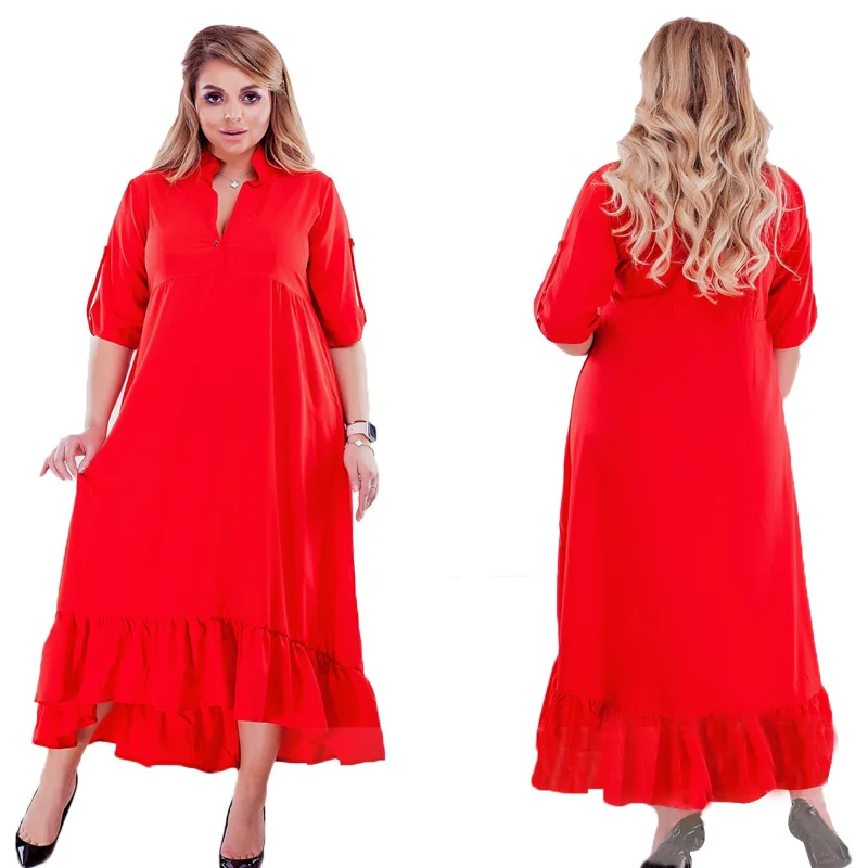 Модное Новое летнее женское платье размера плюс прямого размера d Vestidos длиной до середины икры 6XL платья для вечеринок повседневные женские