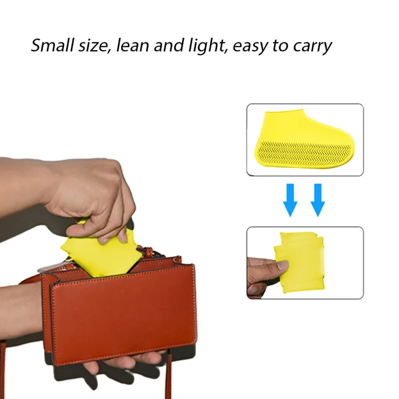 1 пара многоразовых водонепроницаемых нескользящих резиновых чехлов для обуви