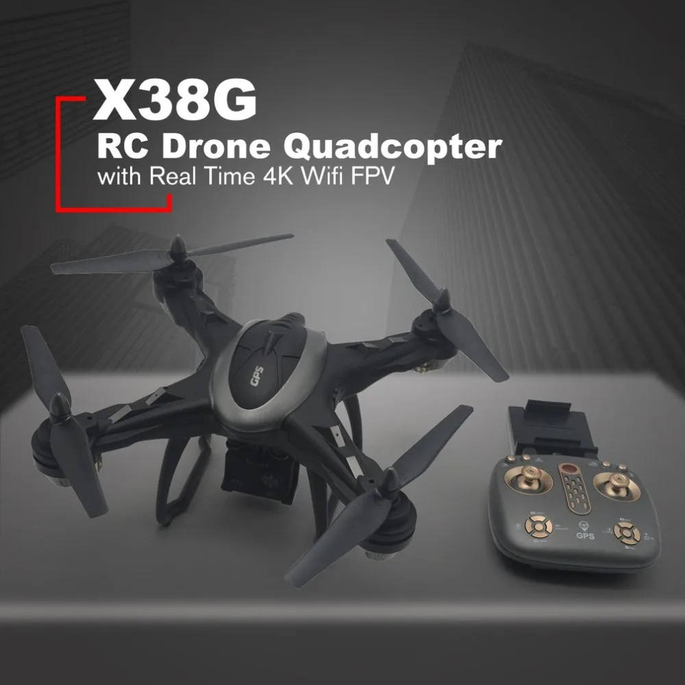 X38G умный селфи gps Радиоуправляемый Дрон Квадрокоптер с реальным временем 4 K Wifi FPV