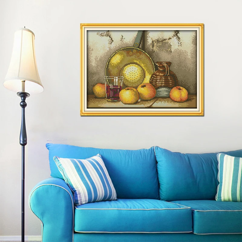 Joy Sunday Натюрморт Фрукты DIY наборы для вышивки крестиком ручной работы рукоделия