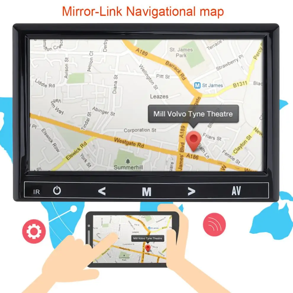 Цветной многофункциональный автомобильный монитор заднего вида на подголовник 7