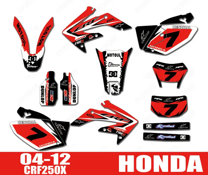 Графические наклейки на мотоцикл Honda CRF250X 2004-2016 годов.