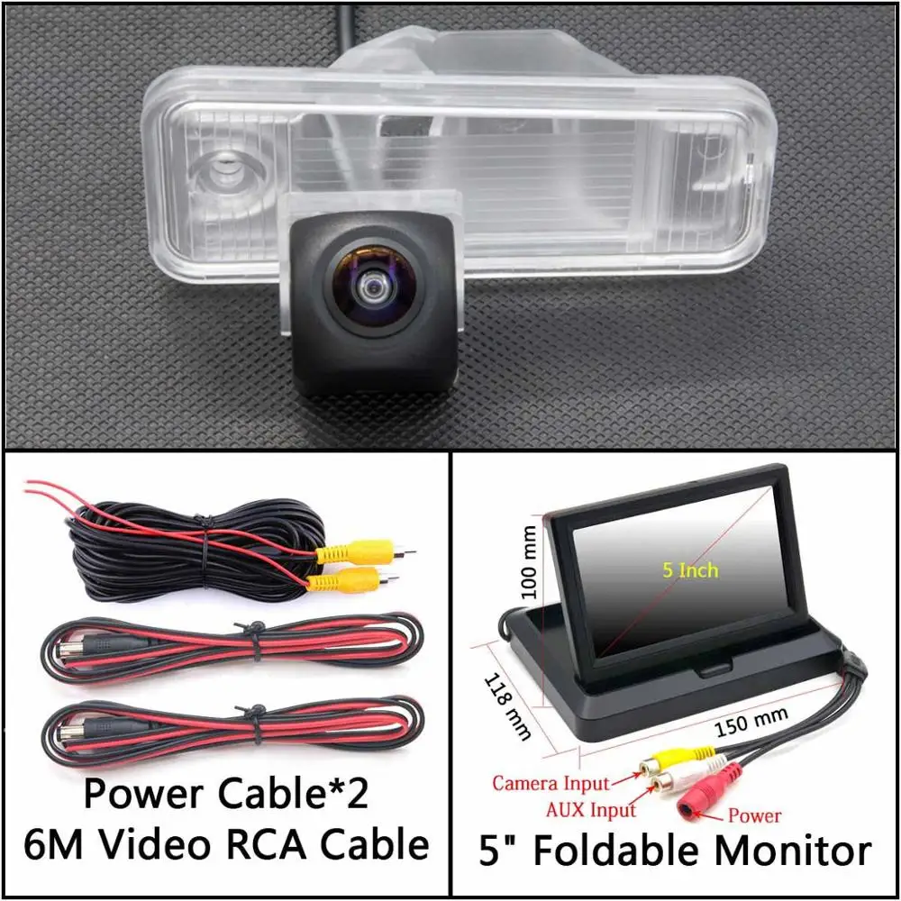 Cam N 5 inch Fold 175 градусов HD камера заднего вида для hyundai Grand Santa Fe ix45 Maxcruz KDM Grandeur TG автомобильный монитор парковки водонепроницаемый - Название цвета: Cam N 5 inch Fold