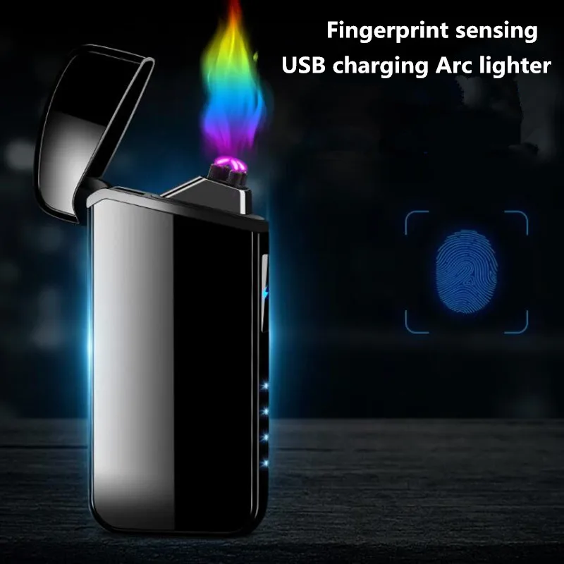 USB зарядка двойная дуговая Зажигалка плазменная ветрозащитная беспламенная Электронная Зажигалка usb сенсорный датчик зажигалки для сигар