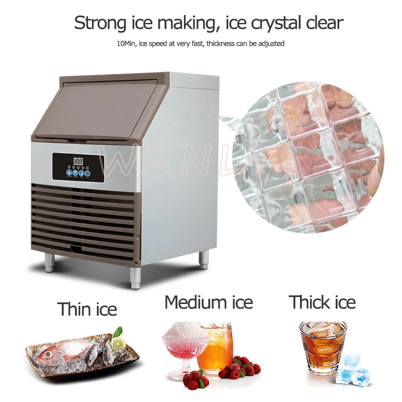 150KG/24H Ice Maker 110V-240V Commercial Large-capacity Automatic Ice Cube Making Machine Ice machine suit for Milk Tea Hotel