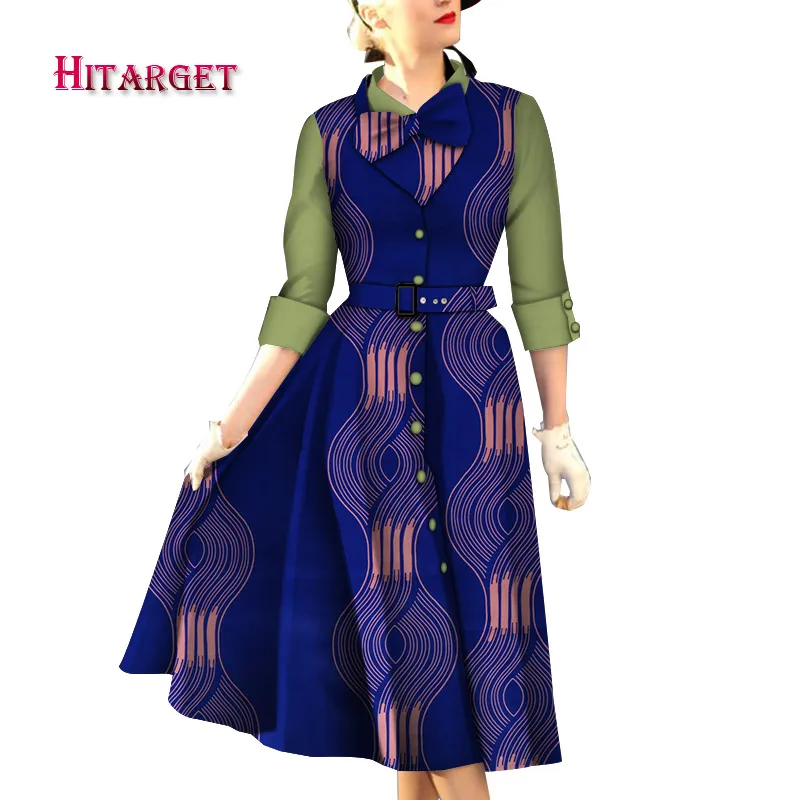 dresses set for women 2 pieces suit top+dress customizable dashiki wax print cotton Hitarget  africa dresses for women WY4506