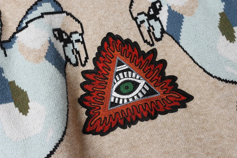 Женский дизайнерский шерстяной свитер вязаный пуловер в винтажном стиле с