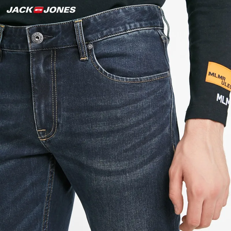 JackJones мужские зимние теплые хлопковые стрейч узкие джинсы деним брюки мужская одежда 218432507