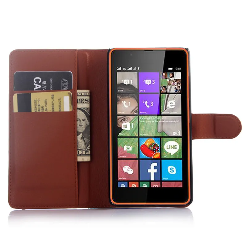 Роскошный кожаный чехол-книжка для Nokia microsoft Lumia 540, две sim-карты, RM-1141, 5 дюймов, задняя крышка, чехол-кошелек, чехол+ карта+ подставка