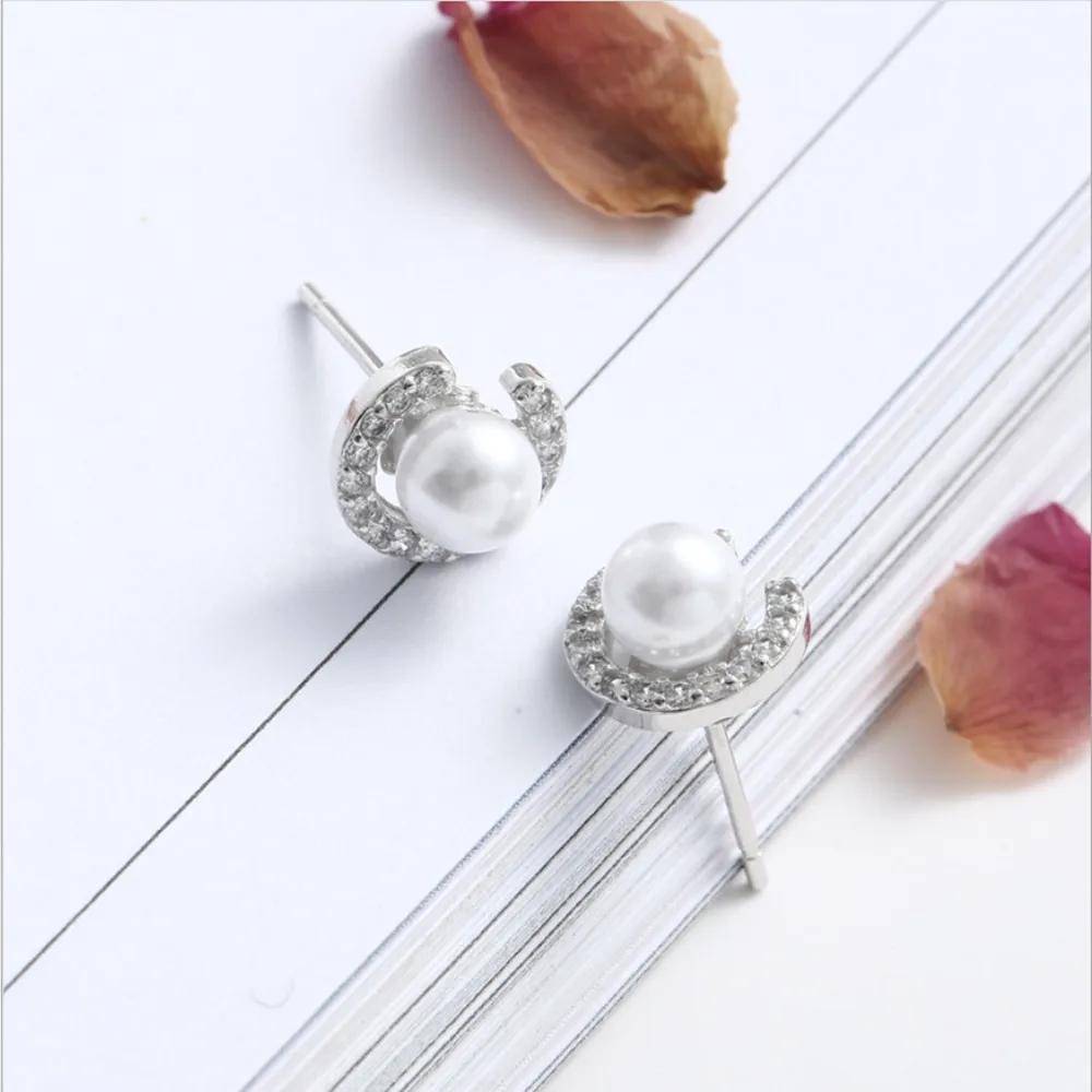 Милые новые модные ювелирные изделия с буквами CC жемчужные серьги гвоздики для