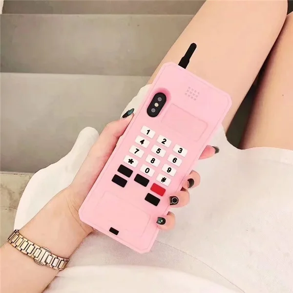 Pink 3D мультяшный милый мобильный телефон Мягкий силиконовый чехол для iPhone 6 6s X XR Xs 11 Pro Max 7 8 Plus чехлы для телефонов Fundas Coque Capa - Цвет: Pink