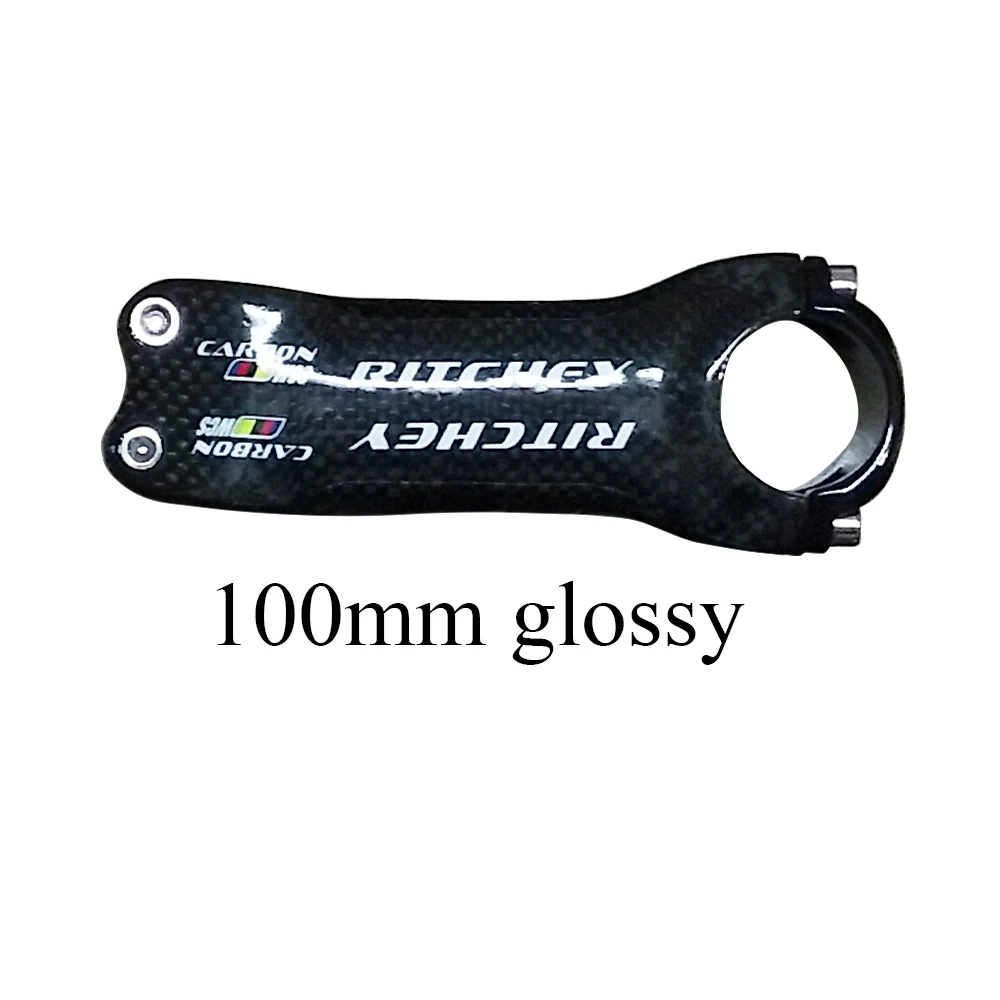 100mm glossy stem Полностью углеродное волокно руль подседельный штырь руль углеродный mtb руль 3 к глянцевые Запасные детали для велосипеда, углепластик стержень углеродный Подседельный штырь для топ продаж - Цвет: 100mm glossy stem
