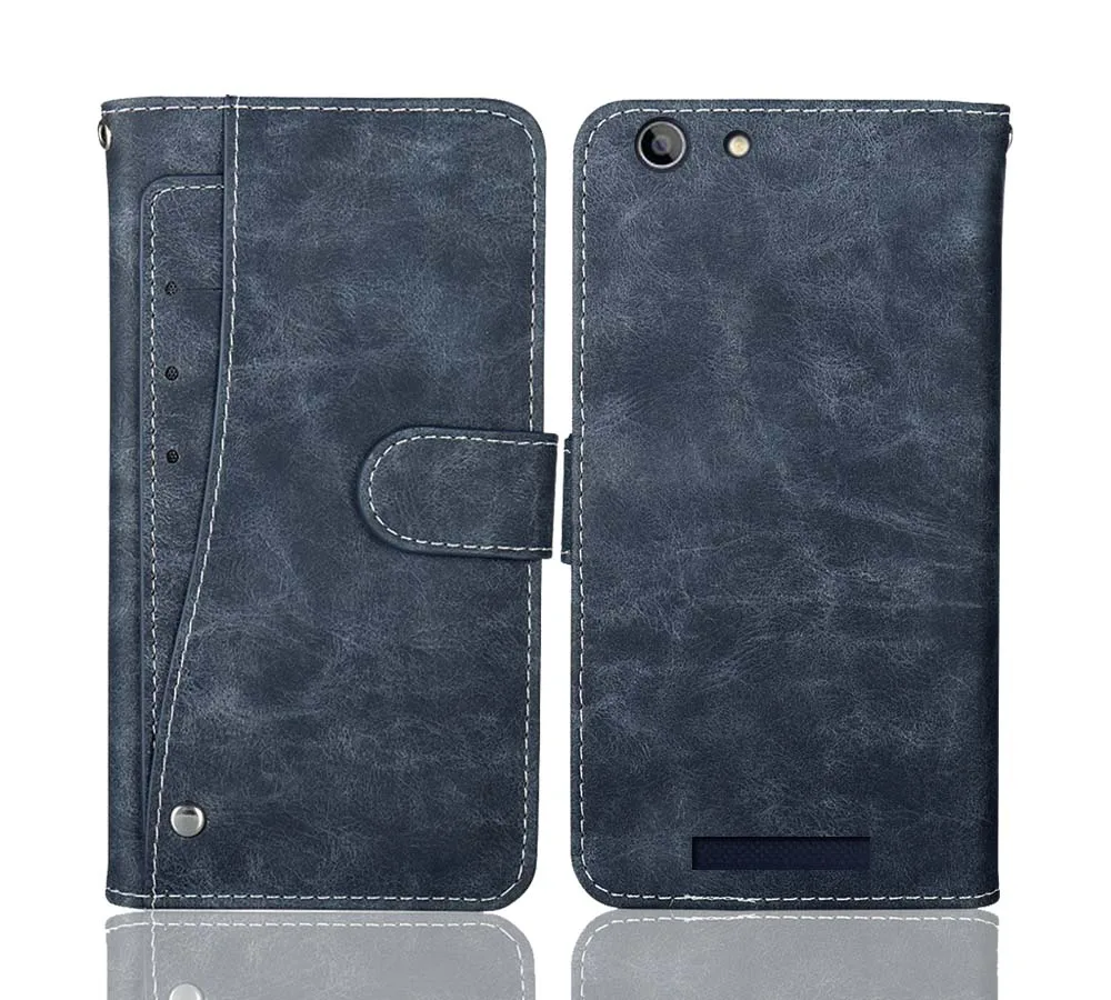 New Design! Luxury Wallet Vintage Flip Leather Case Phone Protective Cover For Philips Xenium V526 With Card Slots | Мобильные