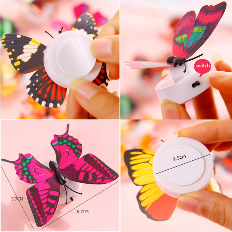 ZZEL ZYEL творческий красивые Цвет ful бабочка светодио дный Night Light Home Спальня