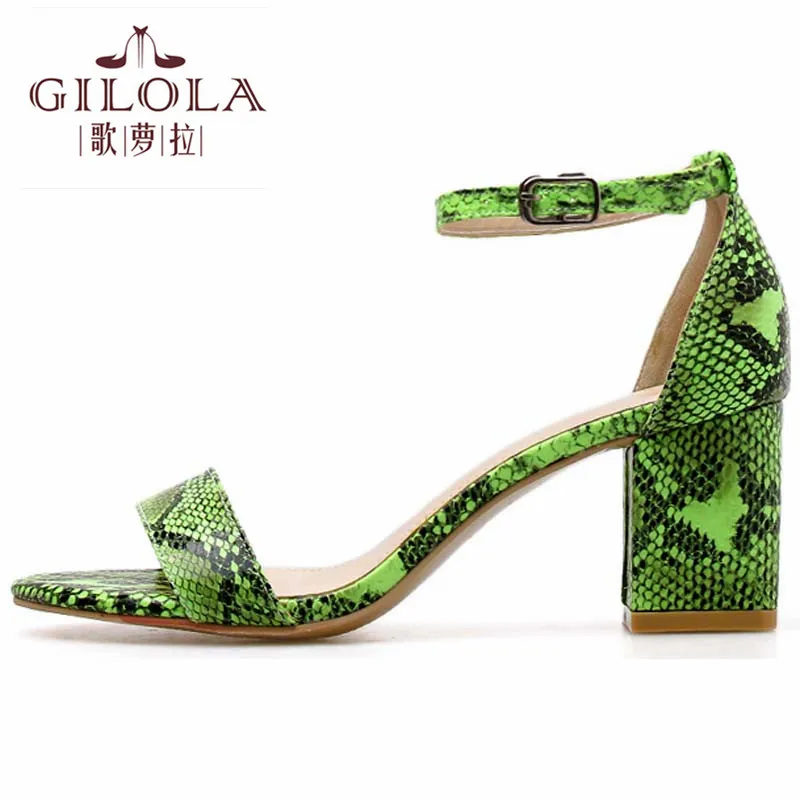 Женские босоножки на толстом каблуке модная женская обувь высоком с ремешком