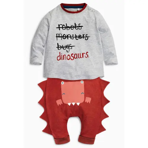 Милый набор динозавров одежда для маленьких мальчиков и девочек популярная