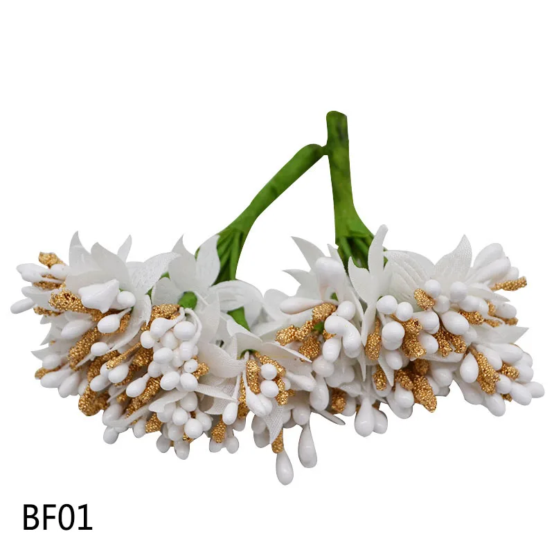 BF01 36 шт. мини тычинки ягоды пластиковые искусственные цветы Букет Скрапбукинг Ремесло свадебный подарок коробка венок украшения вечерние принадлежности - Цвет: BF01