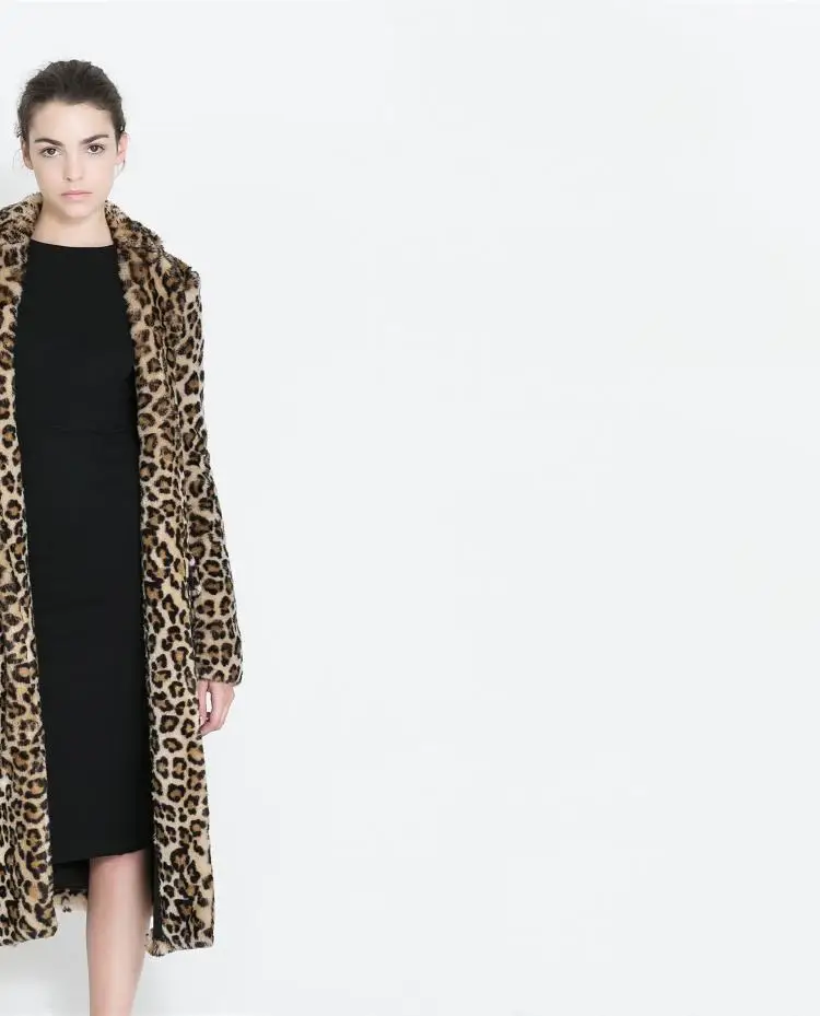 Leopard hot sale fashion Faux fur coat Christmas holiday sexy club celebrity vintage women new style coats wholesale | Женская одежда