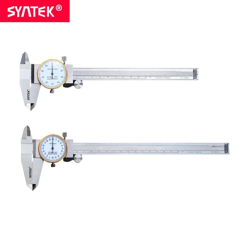 Syntek круглые Штангенциркули 0-150mm 6 дюймов метрический Калибр Высокая Точность 0,01 мм штангенциркуль с циферблатом противоударное штангенциркуль CE SGS