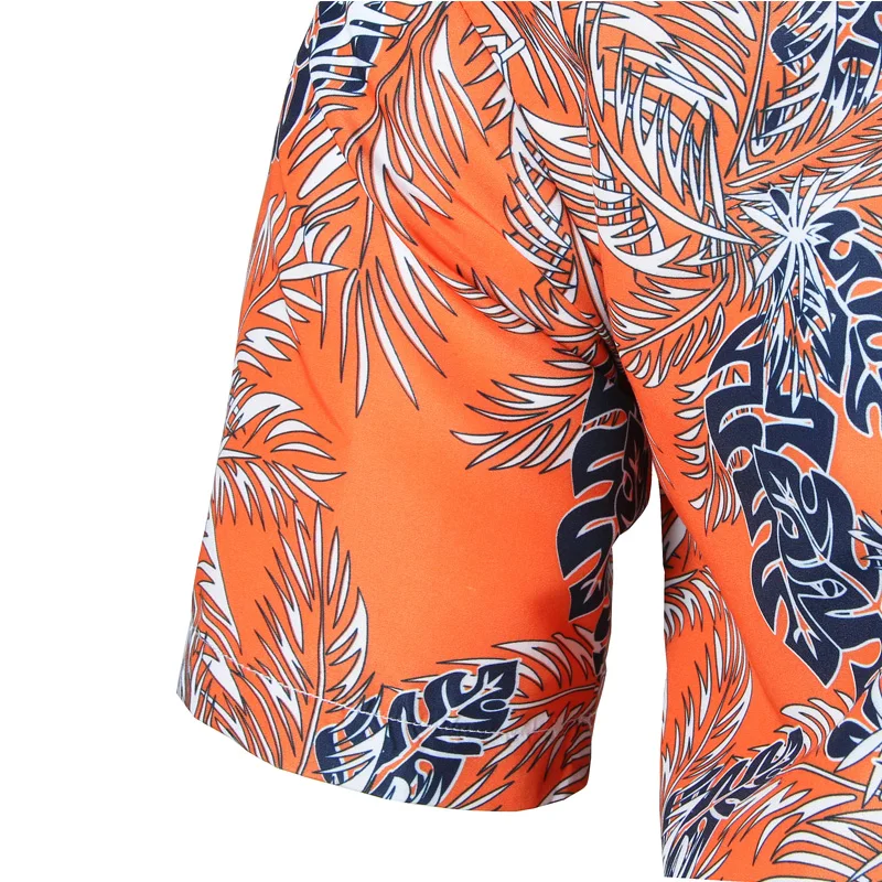 Мужская хипстерская гавайская рубашка с принтом листьев 2018 модная летняя