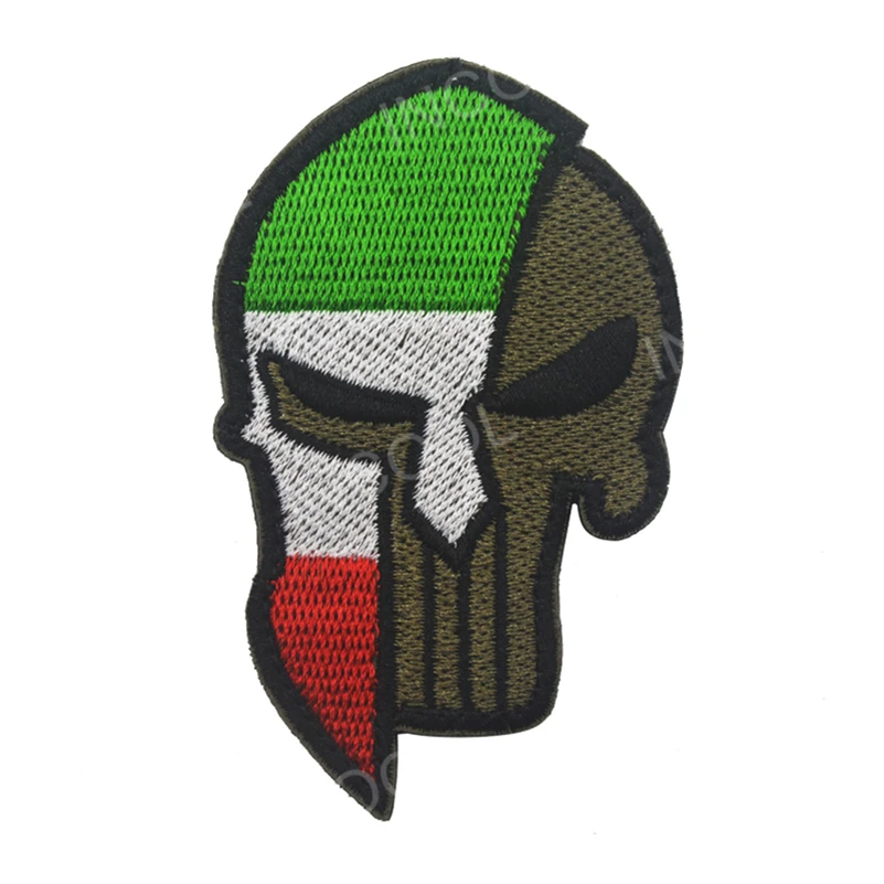 Italy Flag Дания Италии Канады, Норвегии, России, США Германия Словакия Чехия Словакия Румыния Национальный Флаг Молон ценник на основе технологии и вышивкой «череп» для патчи - Цвет: Italy Flag