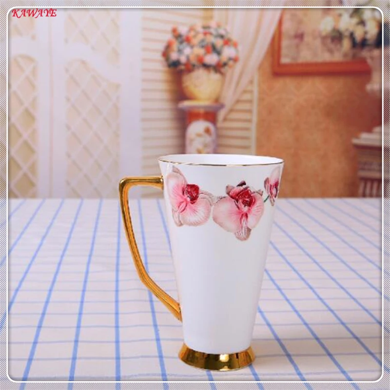 1 шт. творческий Молоко сок кружка личности цветы узор Керамика Офис фарфор Кофе