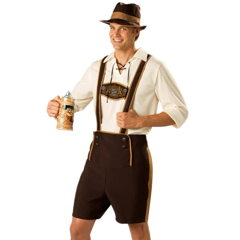 Костюм Октоберфест для мужчин Lederhosen баварского Октоберфеста праздничная одежда