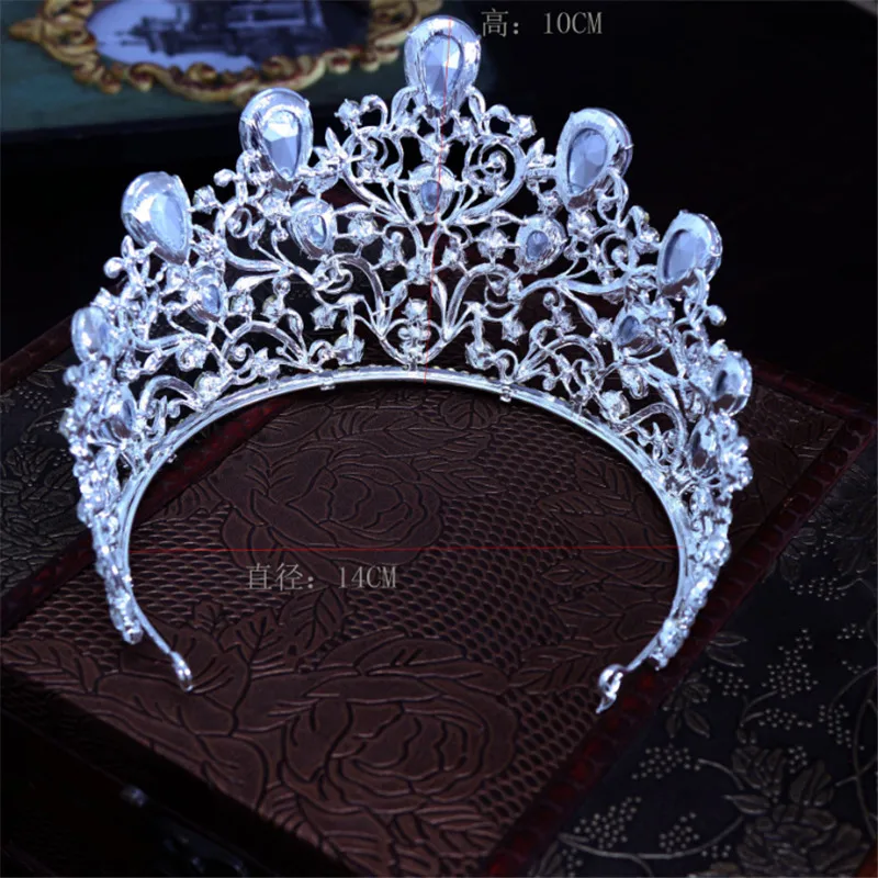 

4 Style Luxury Big Crystal Tiaras And Crowns Women Girls Wedding Hair Accessories Bridal Tiara King Crown Hair Jewelry