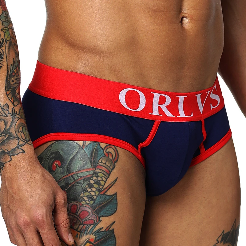 

ORLVS Men Briefs Bikini New Brand Men Underwear Sexy Male Briefs Breathable Gay Mens Underpants Men Brief Shorts Male Underwear