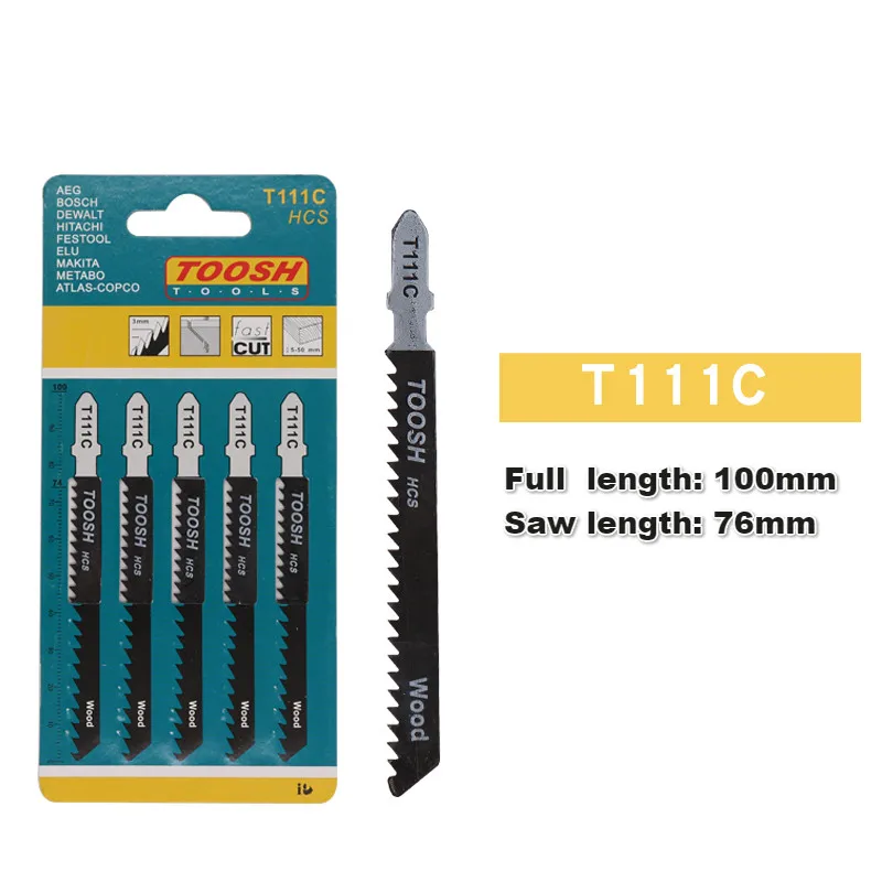 5pcs T111C 5 шт. лобзиков, режущий станок по дереву, пильный диск T111C T111D T144D T244D T344D T118A T127D T101B для Bosch Dewalt Hitachi Makita Festool - Цвет: 5pcs T111C