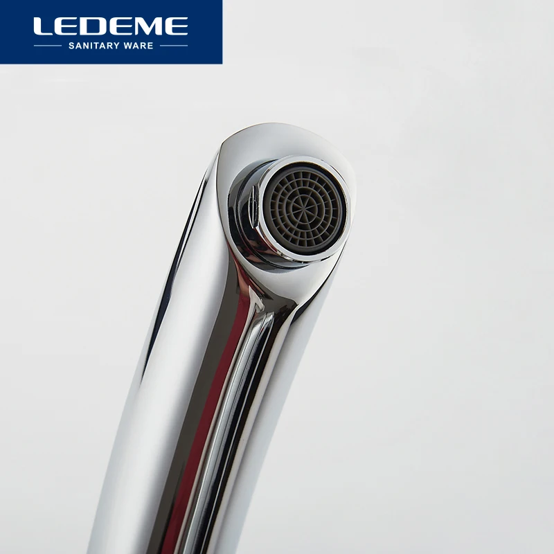 LEDEME Смеситель для кухни высокий латунь Цвет: хром L4064 | Обустройство дома