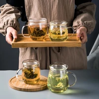 chinese style tea mug with lid filter coffee cups tea set mugs beer drink office mug drinkware heat resistant glass cup