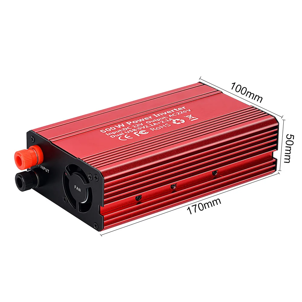 SUNYIMA 500 Вт Инвертор DC12V к AC110V/220 В двойной USB быстрая зарядка EU/US разъем для