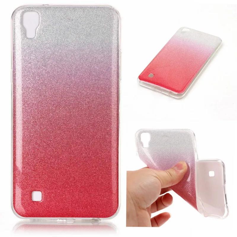 Роскошные Градиент Шику Блеск Мягкие TPU Cover Case Для LG X мощность Ультра Тонкий