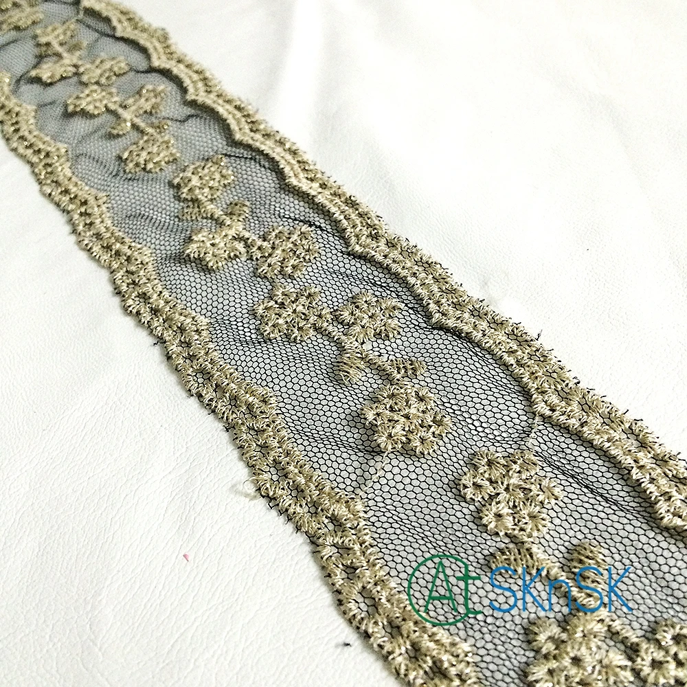 Latest arrival 1yard/lot Good quality white and black eyelashes lace fabrics wide 6CM handmade clothing accessories diy flower | Дом и сад