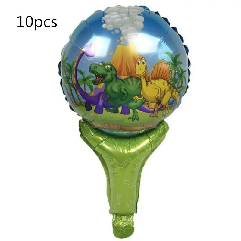 Balloons 10pcs Принадлежности для тематической вечеринки в виде динозавра, 1 шт., милые вечерние украшения в виде динозавра на день рождения, одноразовые скатерти для стола - Цвет: Balloons 10pcs