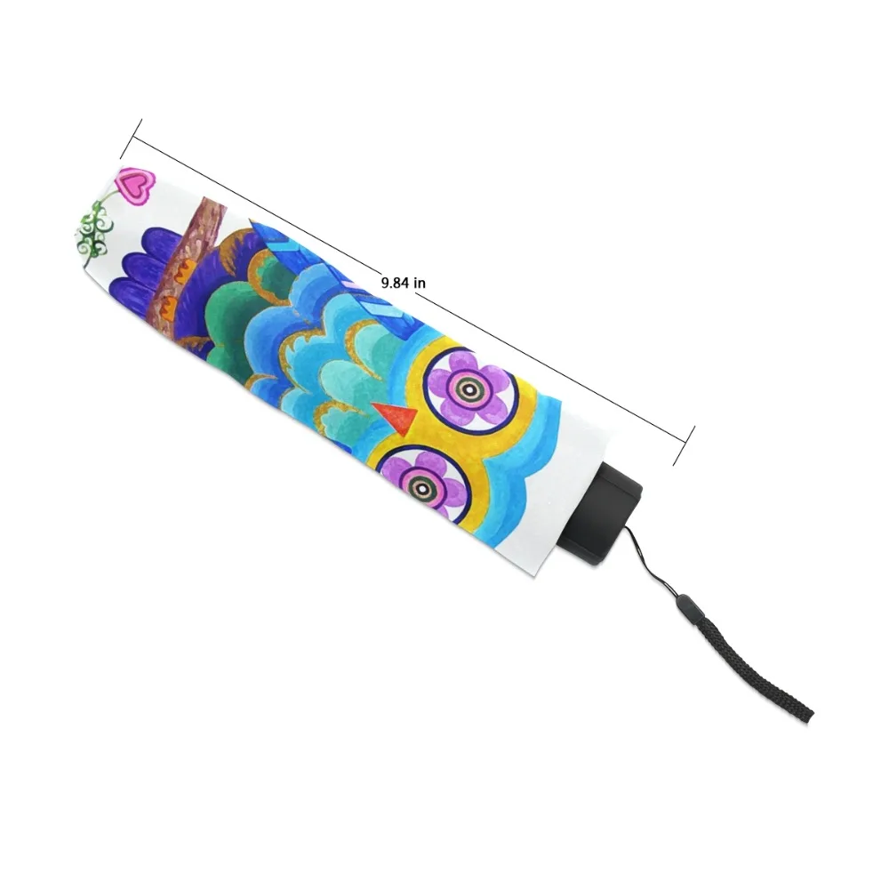 Уникальный Зонт с милой совой полностью автоматический складной зонт тремя