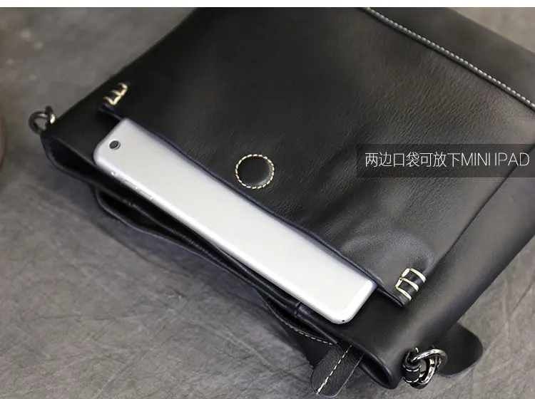 

AETOO High-grade leather men's shoulder Messenger bag retro hand leisure leisure multi-compartment male package