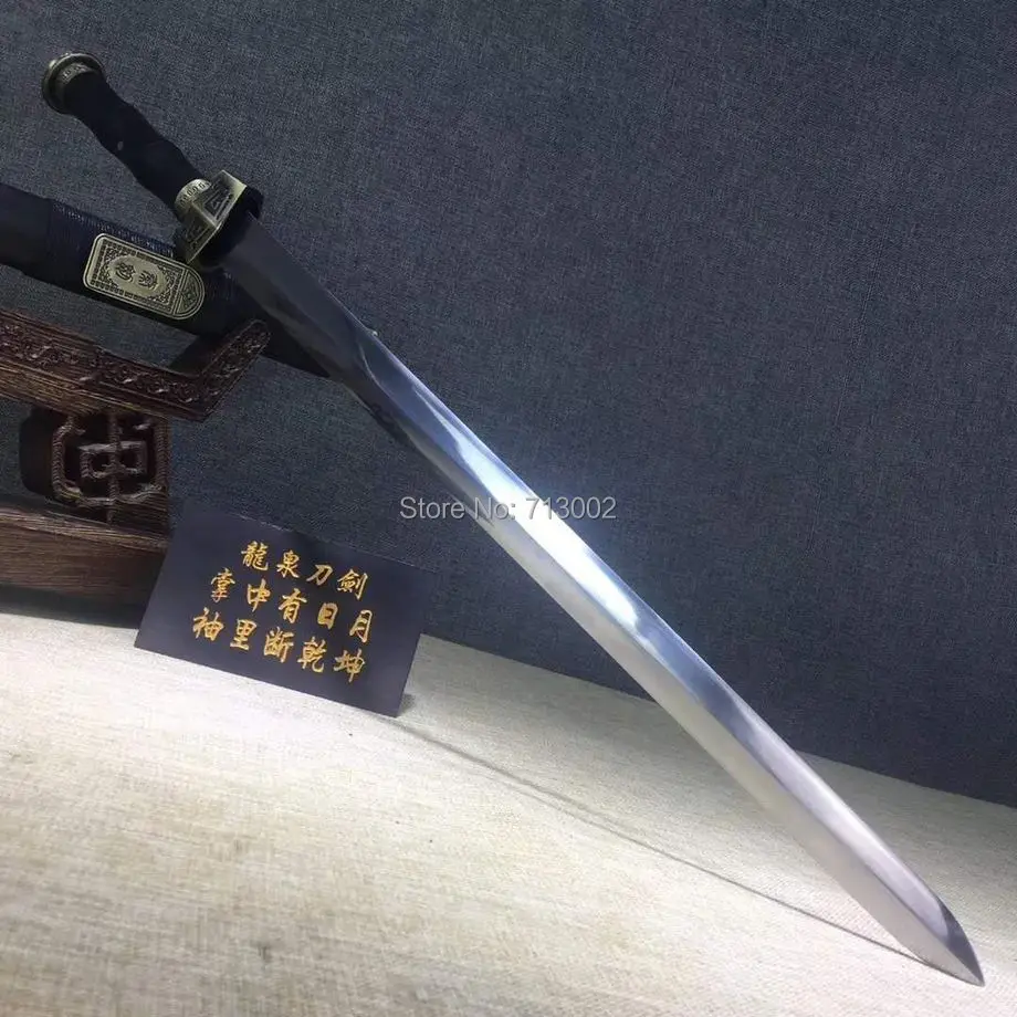Handmade Forged 60HRC Chinese Wushu Sword Sharp Manganese Steel Blade rosewood with ebony Scabbard