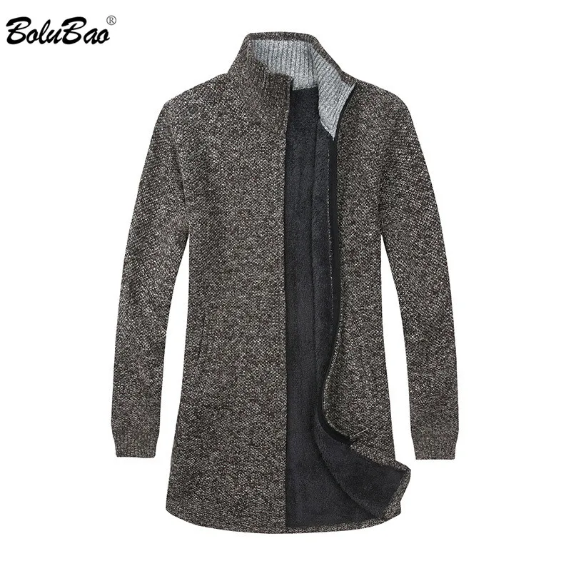 Мужской вязаный кардиган BOLUBAO Повседневный свитер с бархатной подкладкой