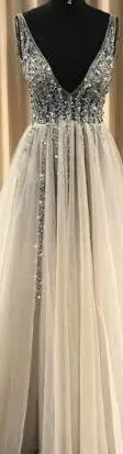 grey with champagne Sky Blue Celebrity Dresses selena gomez Sexy Backless Elegant See Through High Split celebrity evening dresses Vestido de Festa - Цвет: grey with champagne