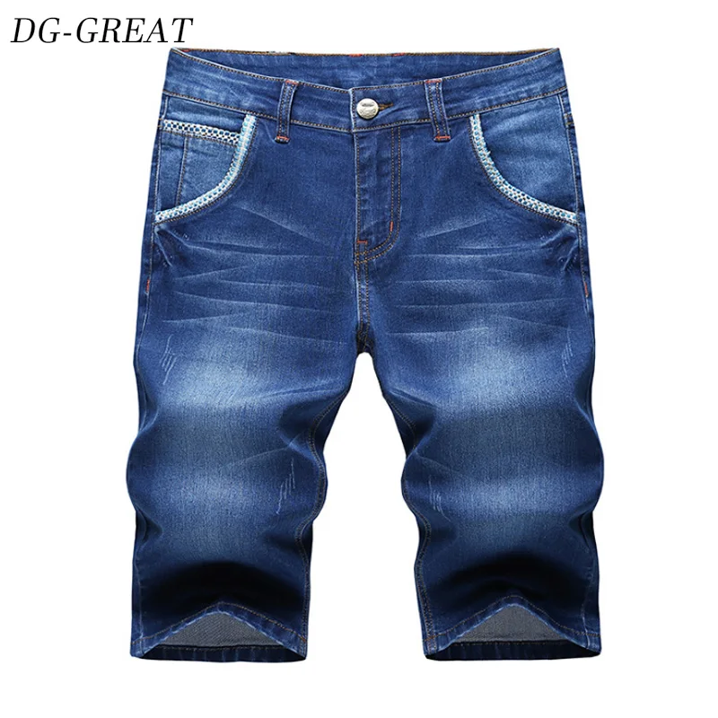 Мужские Стрейчевые шорты модные повседневные облегающие джинсовые высокого