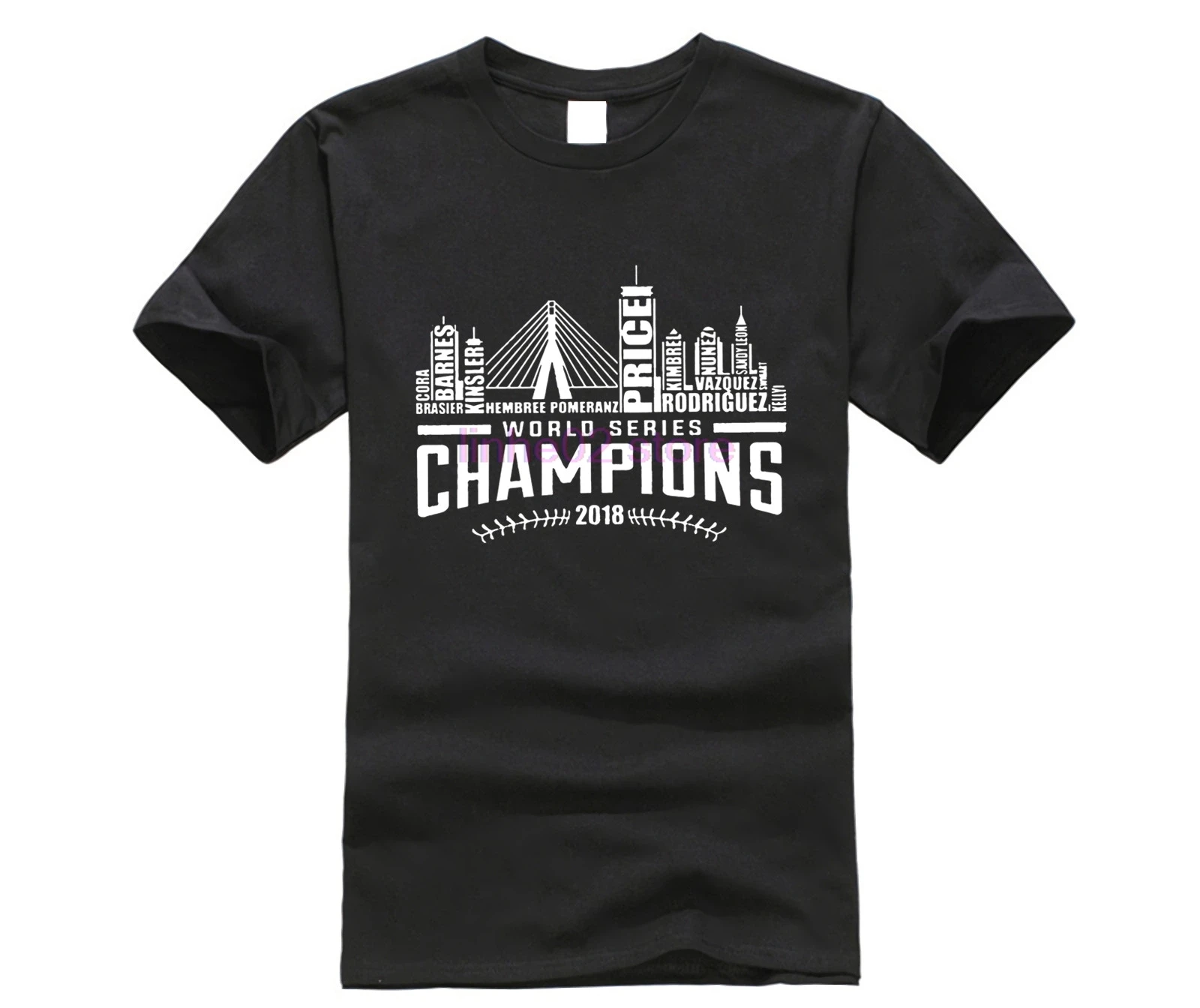 Boston Red Sox 2018 чемпионы первенства по бейсболу именная табличка футболка 2019 модная