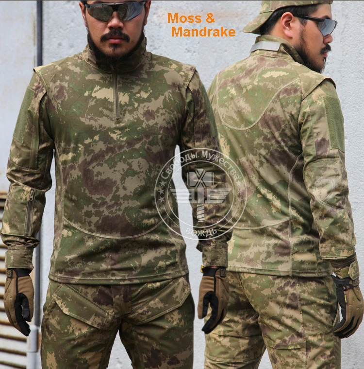 Мужская камуфляжная рубашка с длинным рукавом|mandrake camo|combat shirttactical combat shirt |